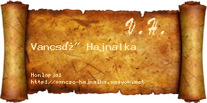 Vancsó Hajnalka névjegykártya